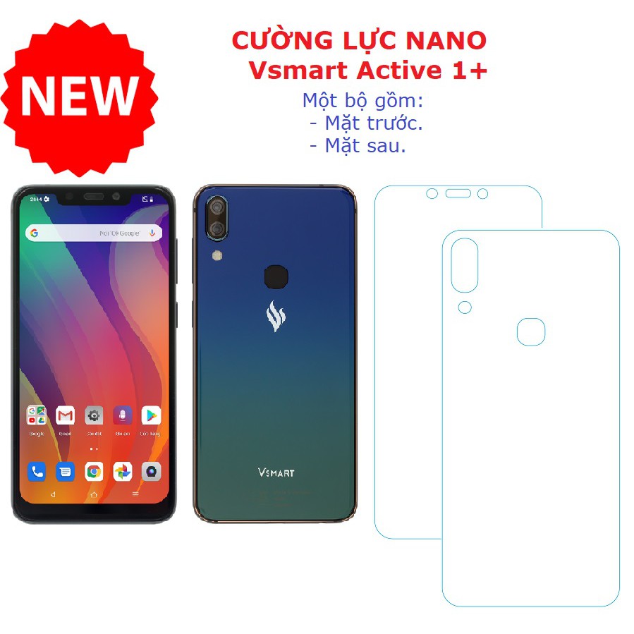 [HCM]Cường lực nano Vsmart active 1+ trước/sau