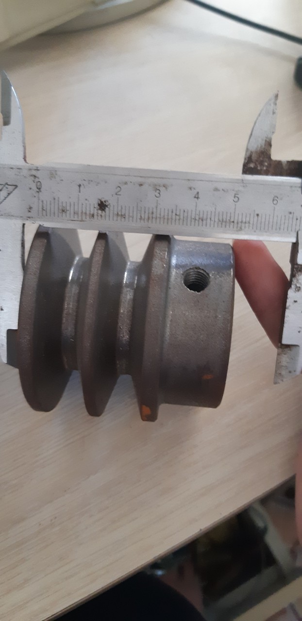 Puly sắt 6 phân, 7 phân cốt 24mm 2 rãnh
