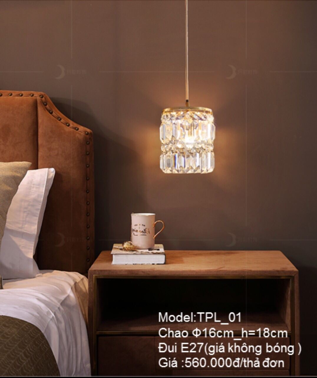 Đèn thả thuỷ tinh bộ 3 đèn