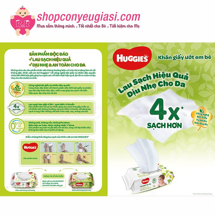[HCM]Khăn Ướt Huggies 80 Miếng Không Mùi