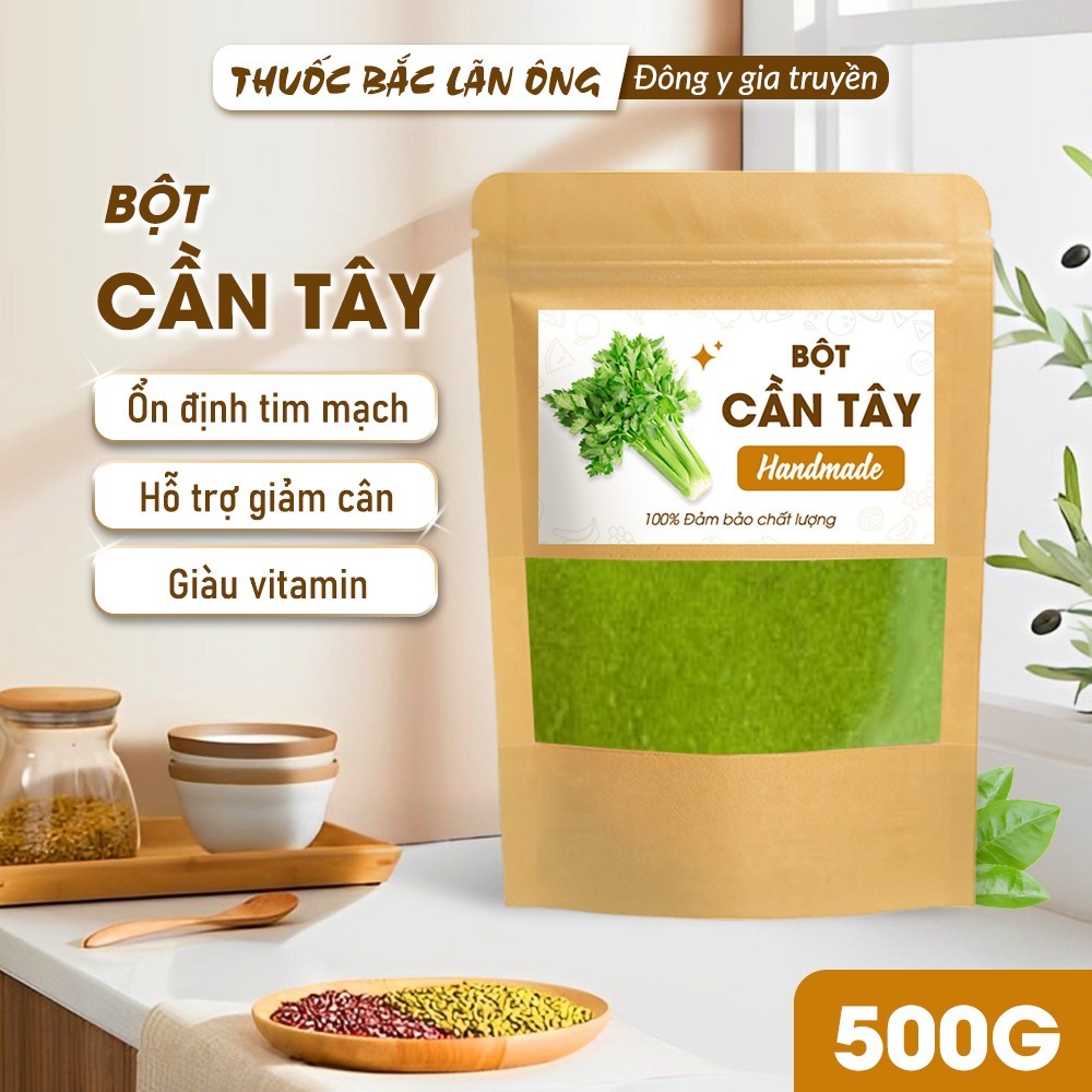 Freeze-Dried Celery Powder 500g, Pure, Fragrant, Smooth, Mixed with Water for Detox Drink - Lan Ong