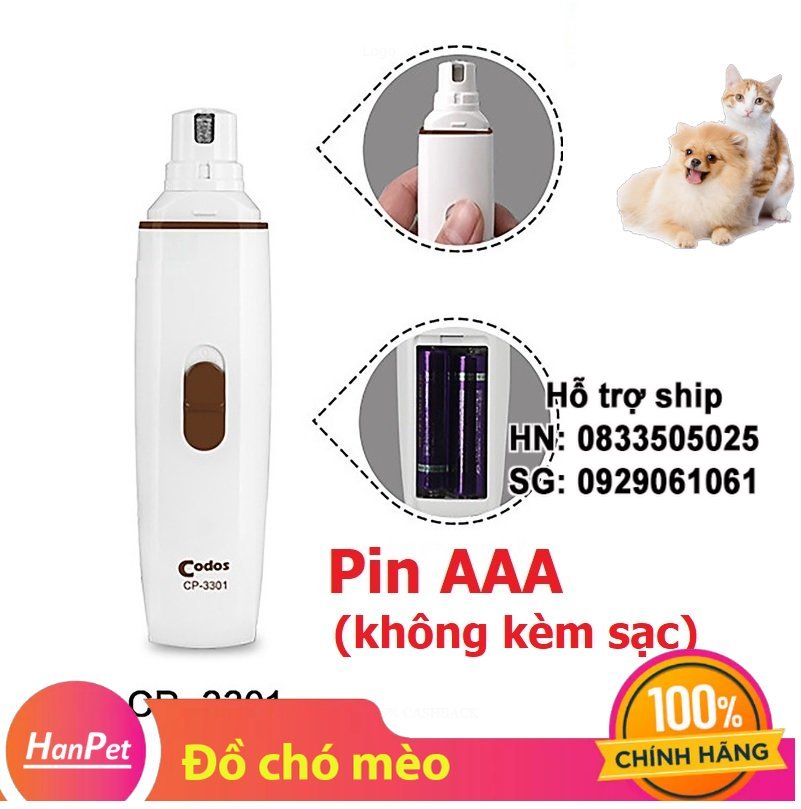 Hanpet - (3 loại) Tông đơ thú cưng Máy mài móng codos CP-3301 CP-3300 CP-5200 mài móng chó mèo kiêm cắt tỉa lông chó