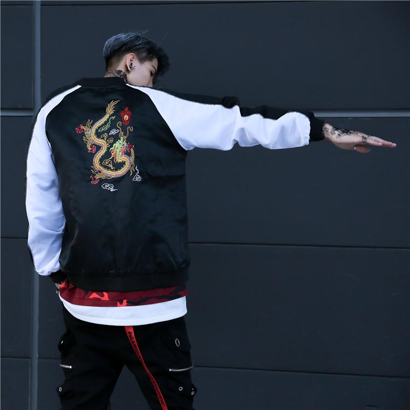 Áo khoác bomber nam thêu họa tiết Rồng