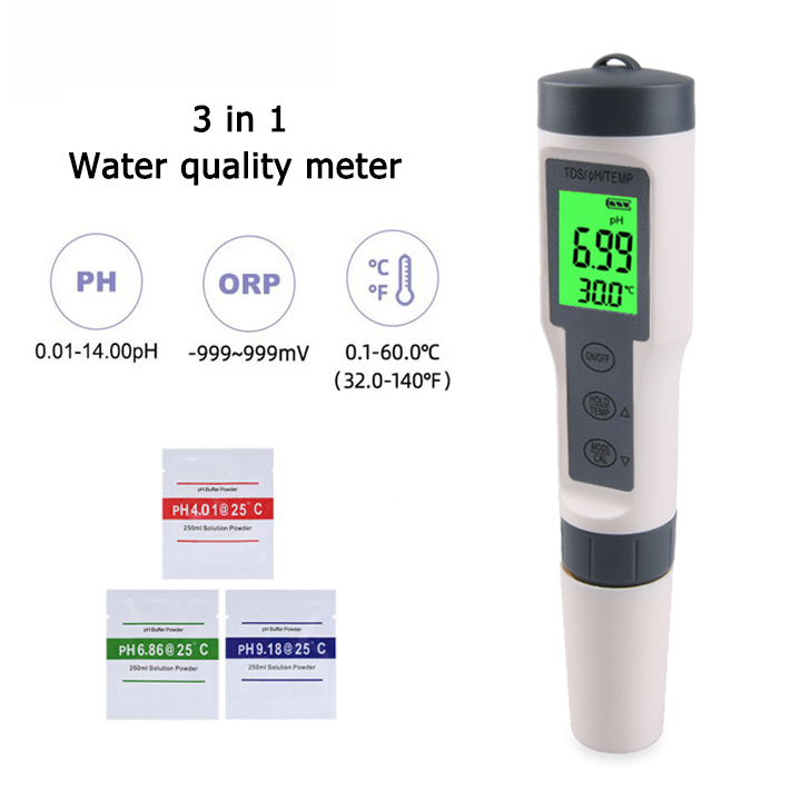 Máy đo độ mặn và độ ph 5 trong 1, đèn nền đo độ ph/tds/ec/độ mặn/nhiệt độ
