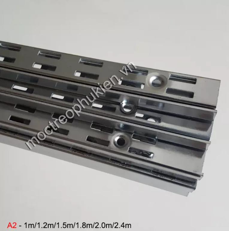 Thanh ray dọc gắn tường đôi A2 2 hàng lỗ