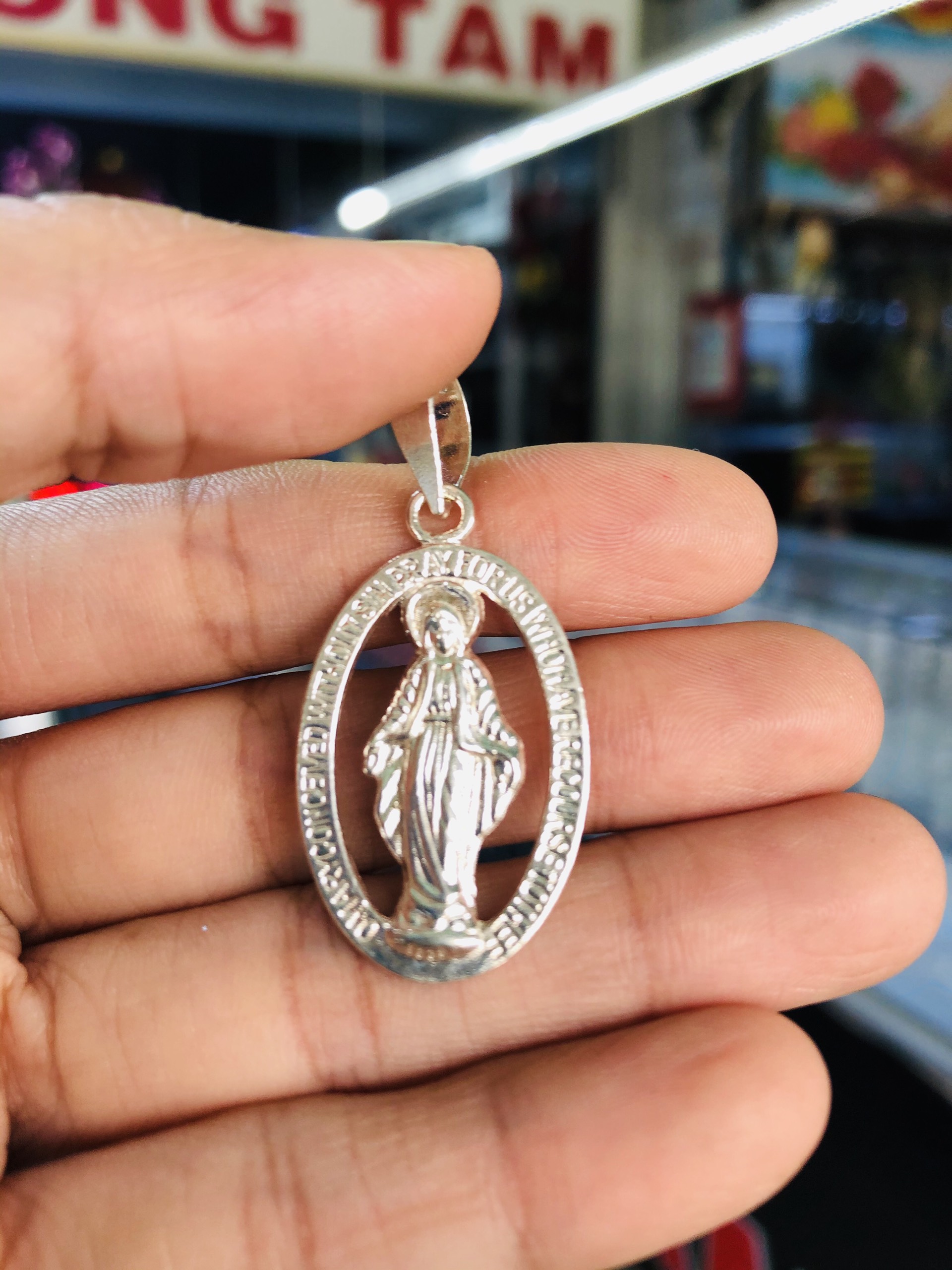 Mặt dây chuyền đức mẹ Maria bạc 925 - caraven silver