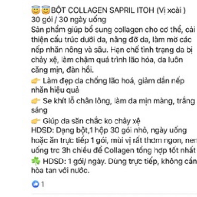 [Nhập RAISINGSTAR18, giảm 30k cho đơn 99k]Hộp 30 gói bột collagen vị xoài nhật