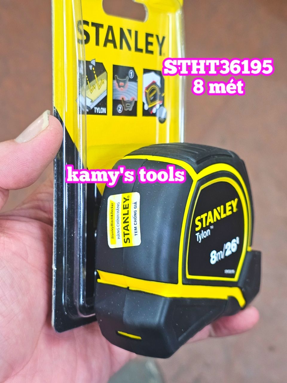 Thước Cuộn 8m Stanley Bản 25mm Tylon Stht36195 (Thước Dây 8m Thước Kéo 8m)