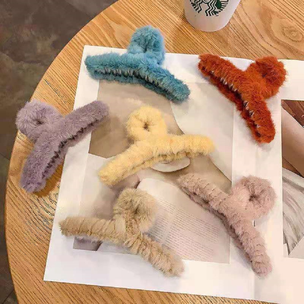 Kẹp tóc hàm cá mập chất lông phong cách thời trang hàn quốc Mã 24