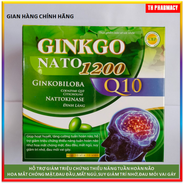[ Hôp 100 viên] VIên uống bổ não Ginkgo Natto 1200mg - France Group - Giúp tăng cường lưu thông máu não, hỗ trợ giảm di chứng sau tai biến mạch máu não cao cấp