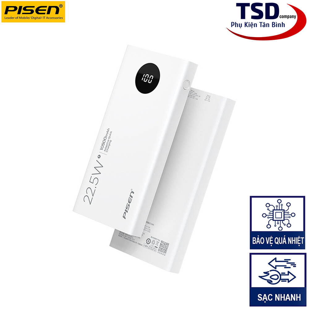 Pisen power bank ts-d314 10500mah 22.5w genuine