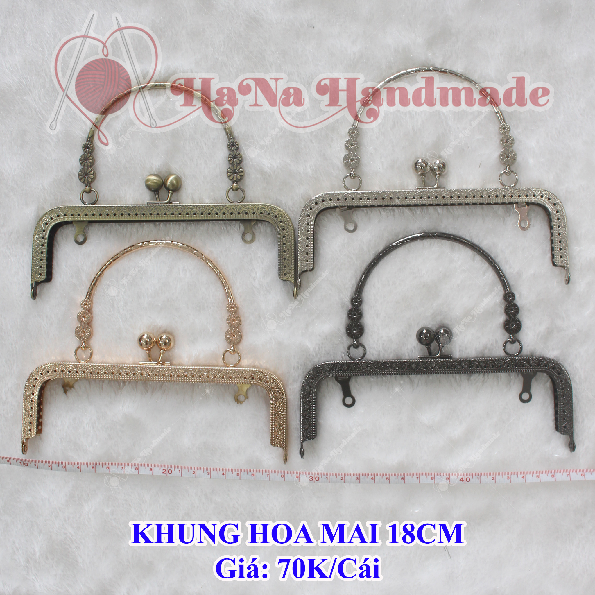 Khung túi xách hoa mai 18cm