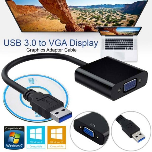 Dây chuyển đổi USB 3.0 sang VGA cho máy tính