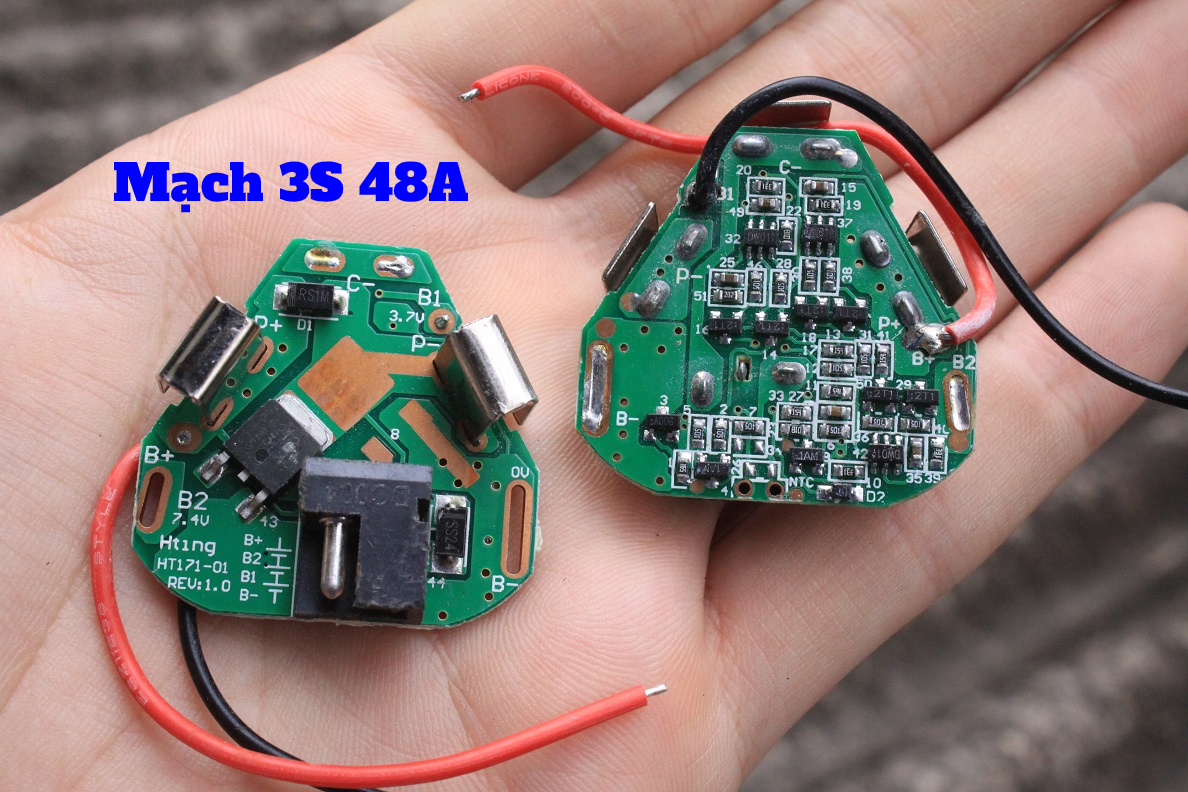 Mạch Sạc Và Bảo Vệ Pin 3S 48A (Mạch tam giác) - Chế Pin máy khoan, máy bắn vít, máy cưa cầm tay
