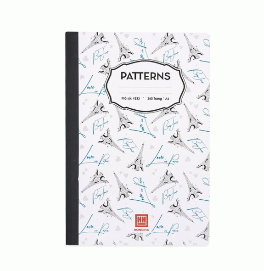 Sổ kẻ ngang hồng hà 360 trang a4 patterns