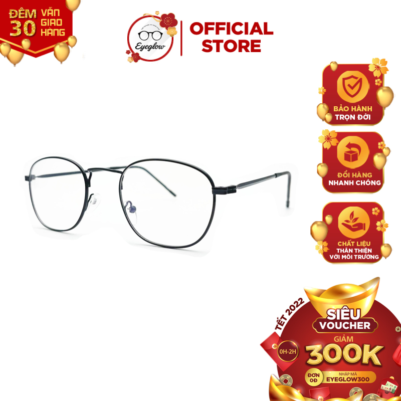 Giá bán Gọng kính cận nữ EYEGLOW gọng kim loại hàn quốc nhẹ thời trang mắt kính chống tia UV400 chống bụi tốt EG2936