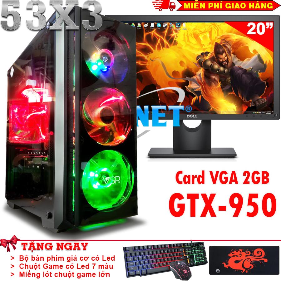 [HCM]Bộ máy chơi game VNGame 53X3 chip i5 3470 card GTX - 950 Ram 8GB Hdd 500GB màn hình 20in (chơi Liên Minh pubg fifa cf gta5  máy tính chơi game fifa 4  máy tính chơi pupg  máy tính chơi game max seting  máy chơi game liên minh)