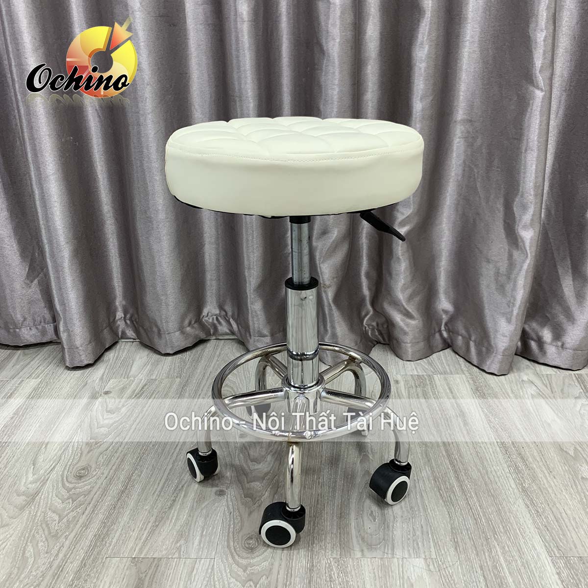Ghế dành cho hairsalon,phun xăm, ghế spa có thể năng lên hạ xuống, xoay 360 độ linh hoạt mẫu tròn múi