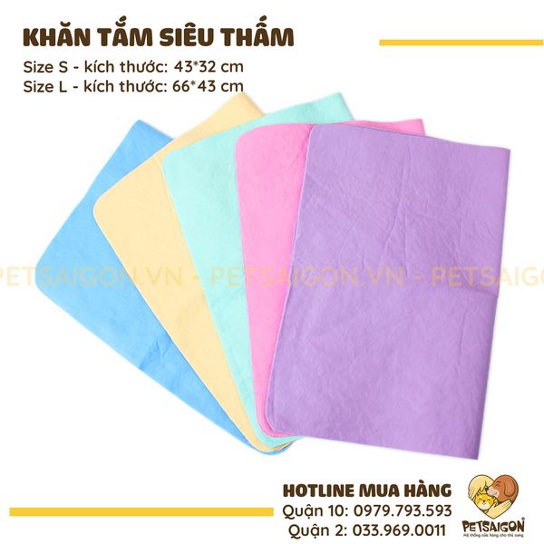KHĂN TẮM SIÊU THẤM CHO CHÓ MÈO