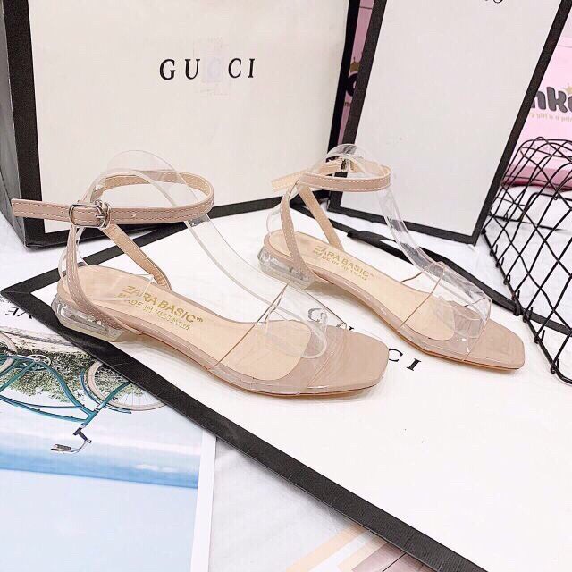( Siêu Rẻ) Giày sandal gót trong quay trong