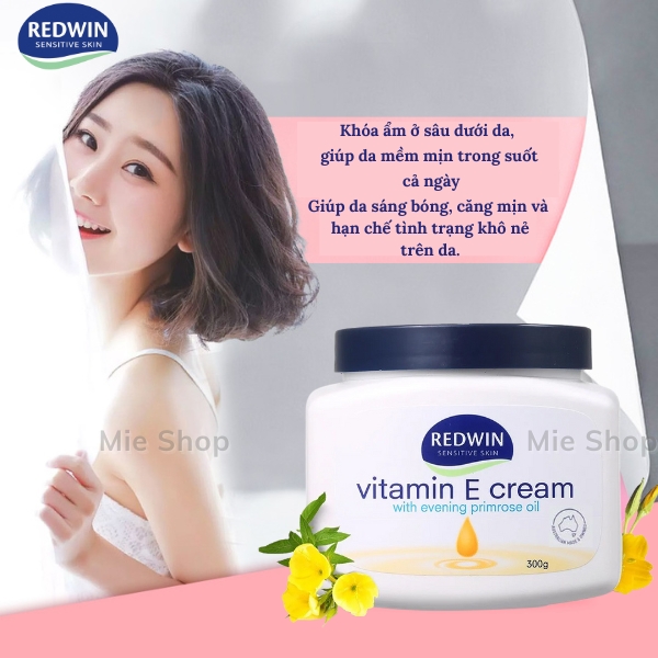 Kem dưỡng vitamin e cream redwin 300g úc chính hãng dưỡng ẩm trắng da ,nuôi dưỡng làn da mềm mịn, giảm khô ráp, sần sùi, giảm sự hình thành nếp nhăn.