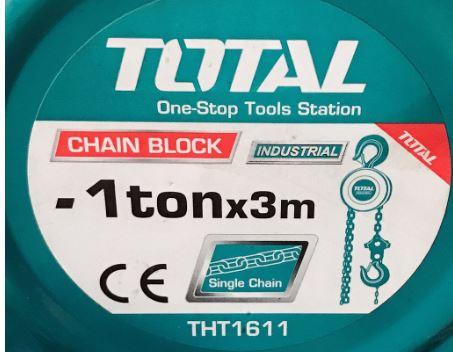 1 tấn Bá lăng (pa lăng) xích Total THT1611