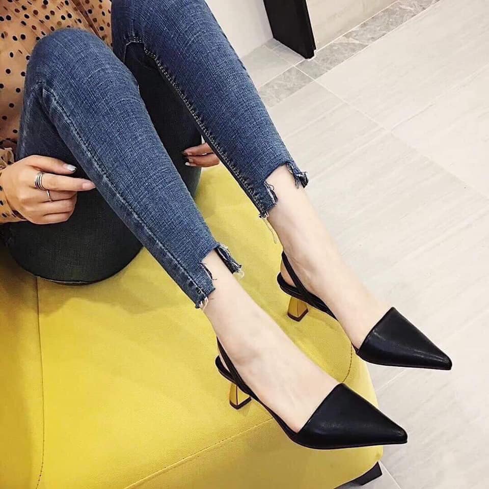 GIÀY CAO GÓT BỊT MŨI THỜI TRANG NỮ XINH( ẢNH THẬT)