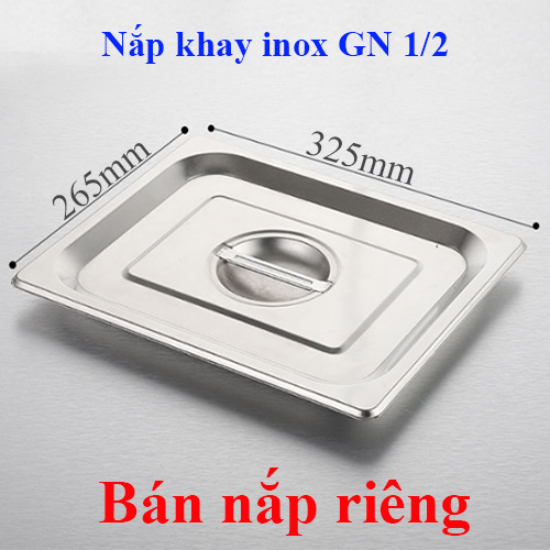 Khay buffet inox có nắp-đựng thức ăn buffet - topping - thực phẩm