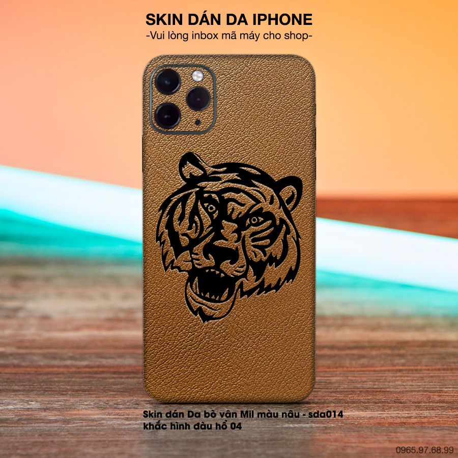 Miếng dán da khắc hình hổ cho iPhone