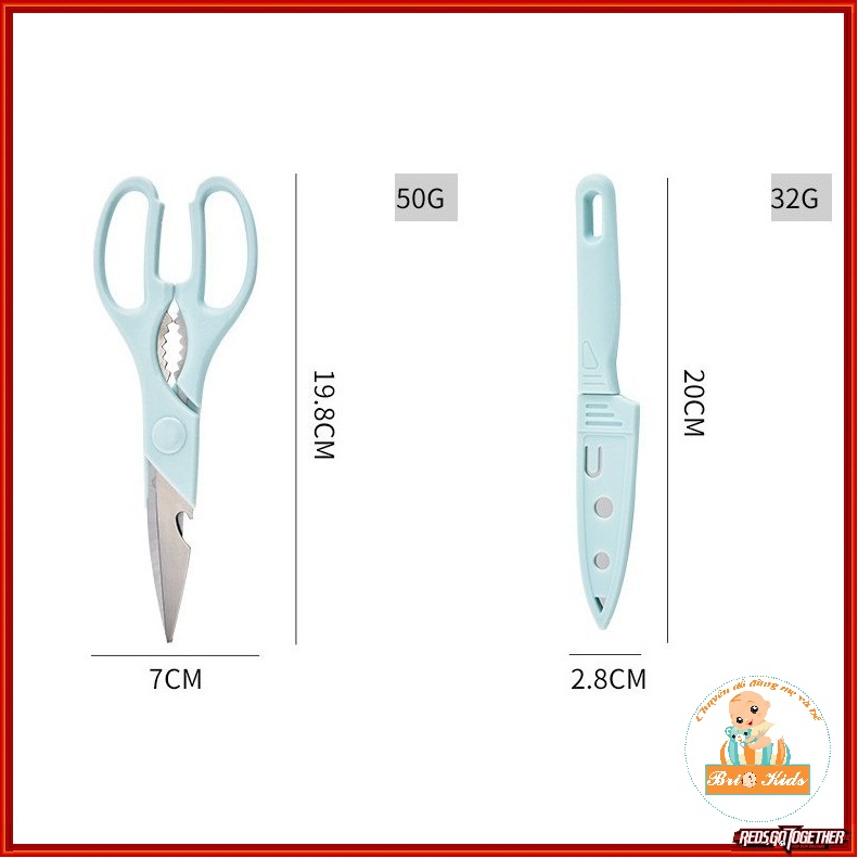 Bộ dao thớt kéo chế biến đồ ăn dặm cho bé