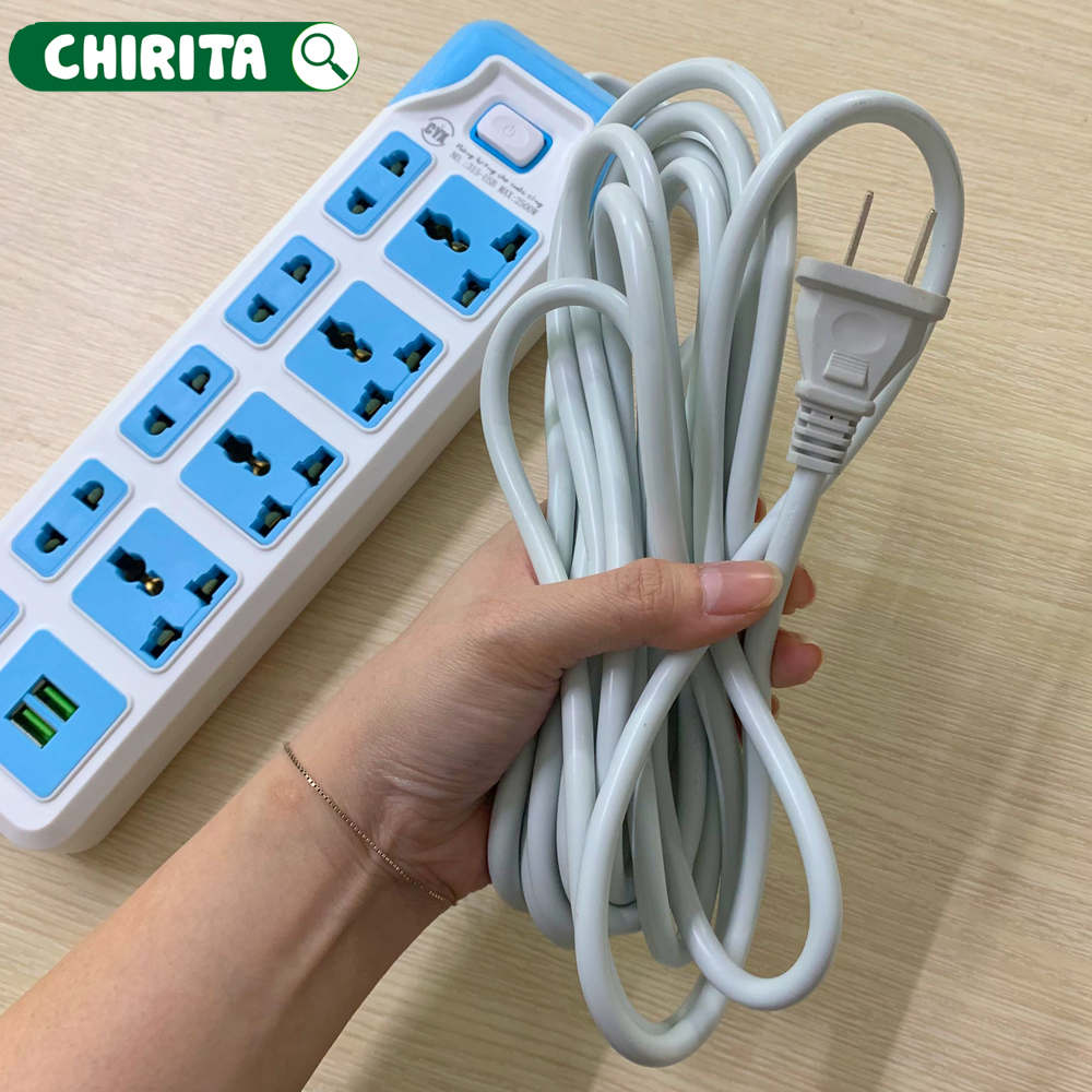 Ổ Cắm Điện Thông Minh CYX 315 -  Có 9 Phích Cắm , 2 Cổng USB , Công Suất 2500W - Ổ Cắm Đa Năng  Cao Cấp , Phích Cắm Điện Chống Giật CHIRITA