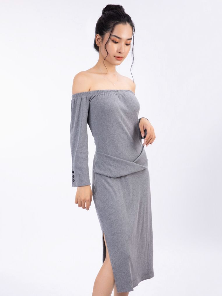 Đầm dáng ôm bẹt vai - Lovadova 20D06C002