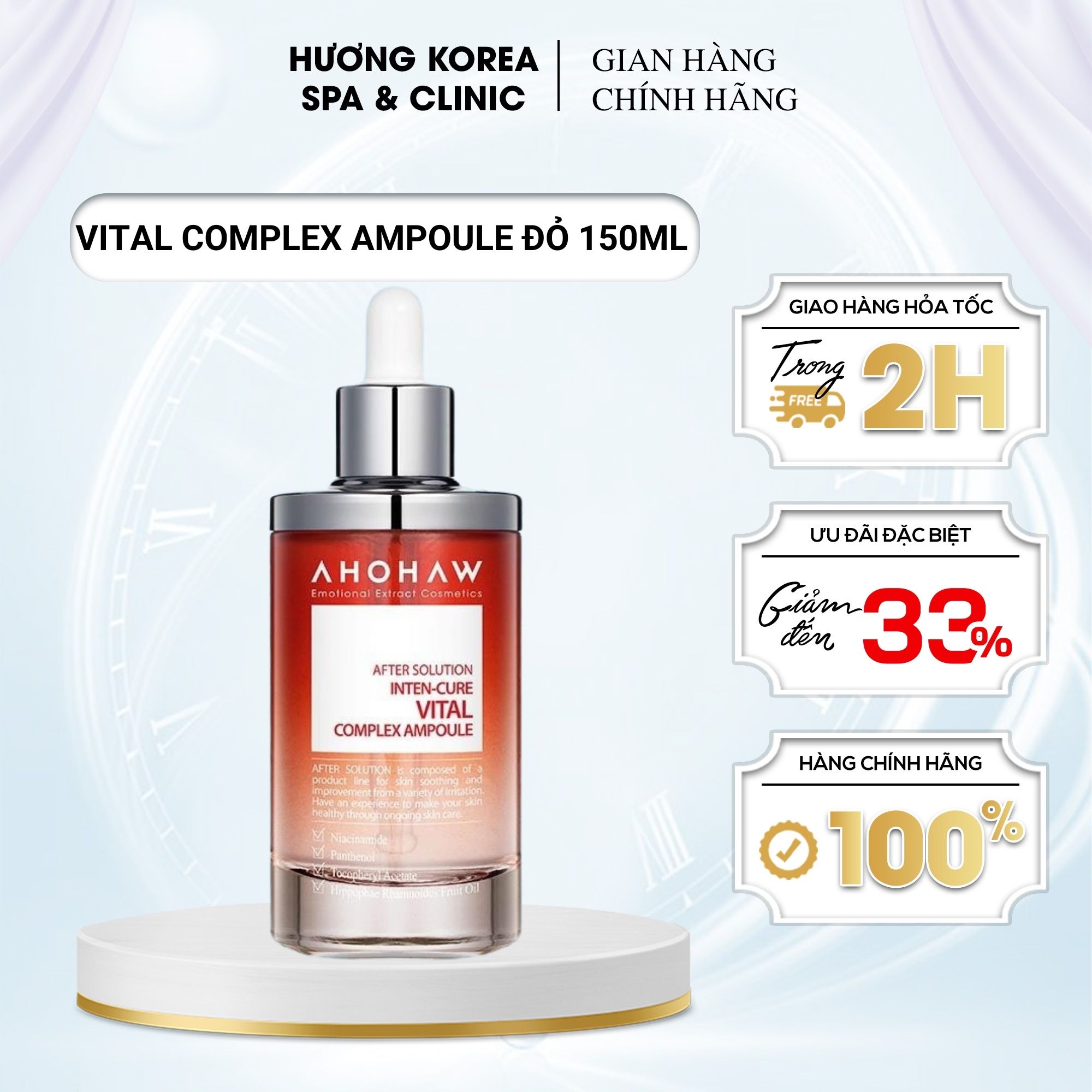 [Kèm Quà] Serum Tinh Chất Dưỡng Trắng Da AHOHWA Vital Complex Ampoule - Phục Hồi Da, Mờ Vết Thâm Mụn