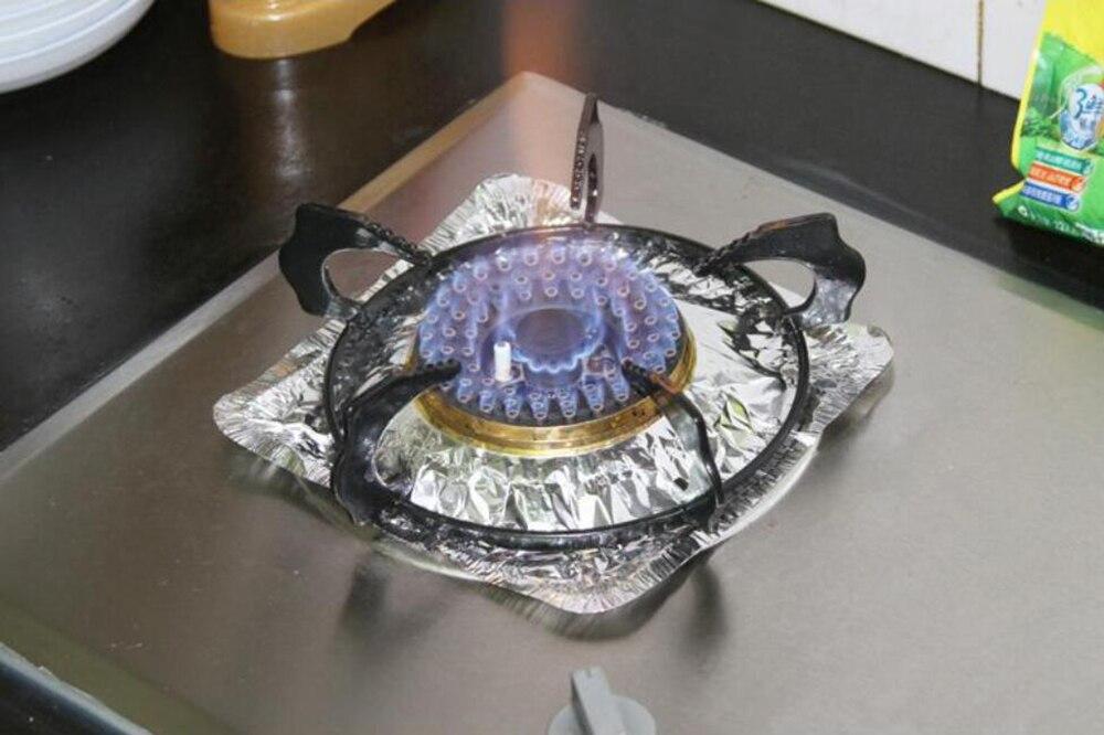 Bộ 10 Miếng Giấy Bạc Lót Bếp Gas