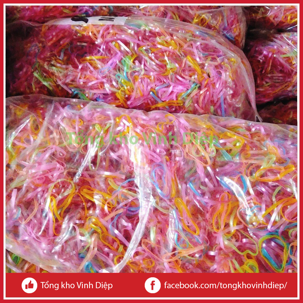 Gói 100g Chun buộc tóc đen, nhiều màu