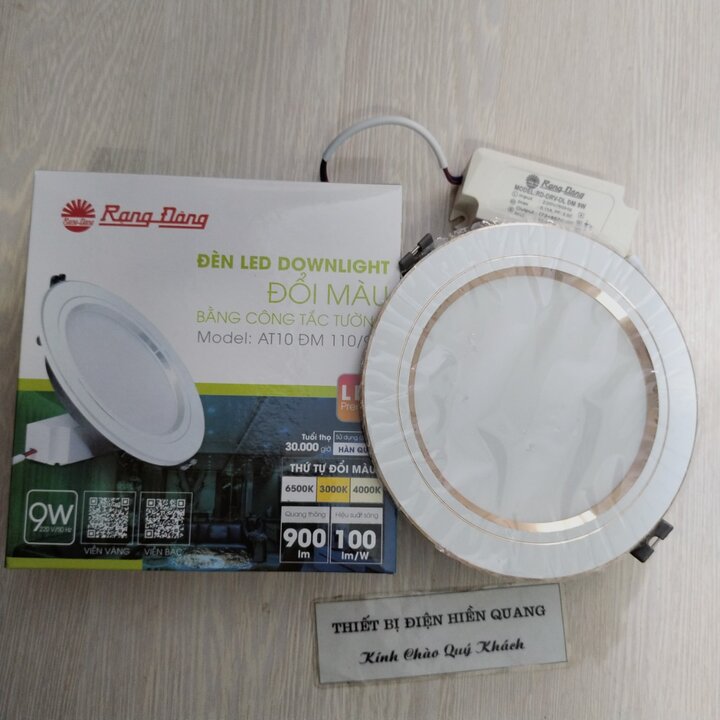 Đèn âm trần đổi màu Rạng Đông 7w (3 màu hàng chính hãng)