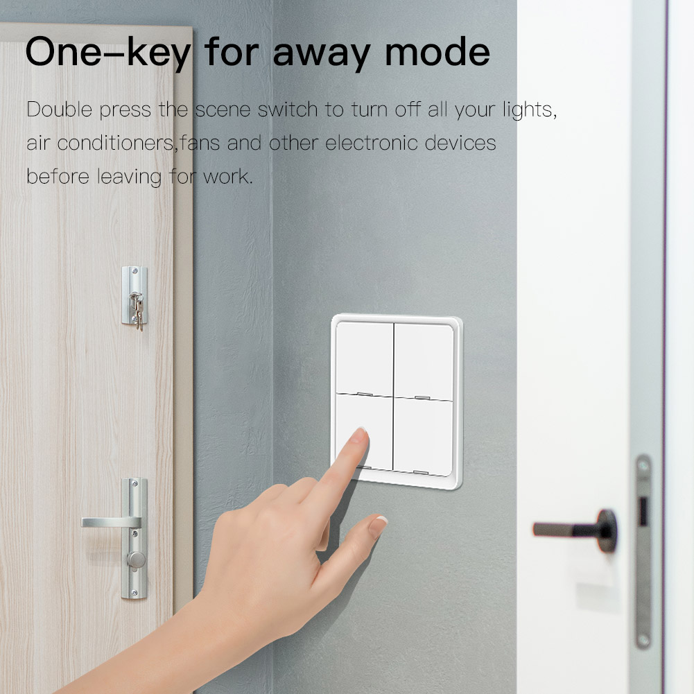 Công Tắc Ngữ Cảnh Tuya Zigbee  4 Nút Dán Tường ZNC1
