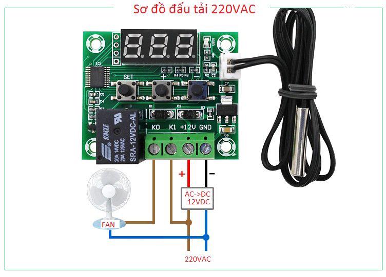 Mạch Cảm Biến Nhiệt Độ W1209 12v