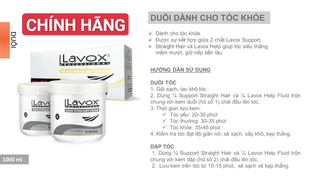 [HCM] Duỗi Xám Sọc Lavox 1000ml x 2 (DÙNG CHO TÓC KHỎE)