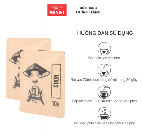 30 HỘP Cà phê phin giấy-  cà phê hương Chồn ( Chon coffee -ground coffee drip bag)100gr
