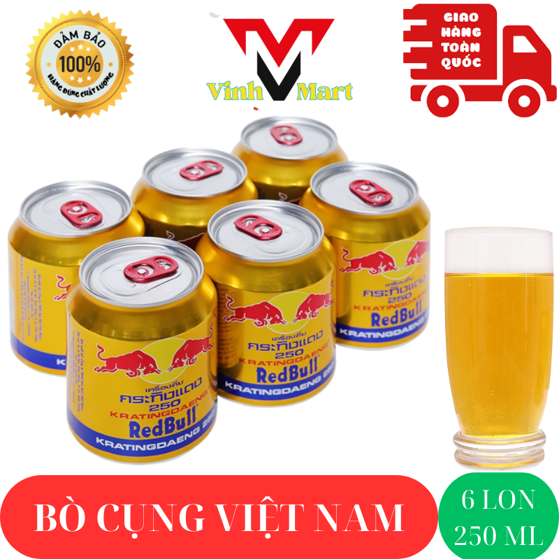 Bò cụng redbull việt nam 1 lốc 6 lon