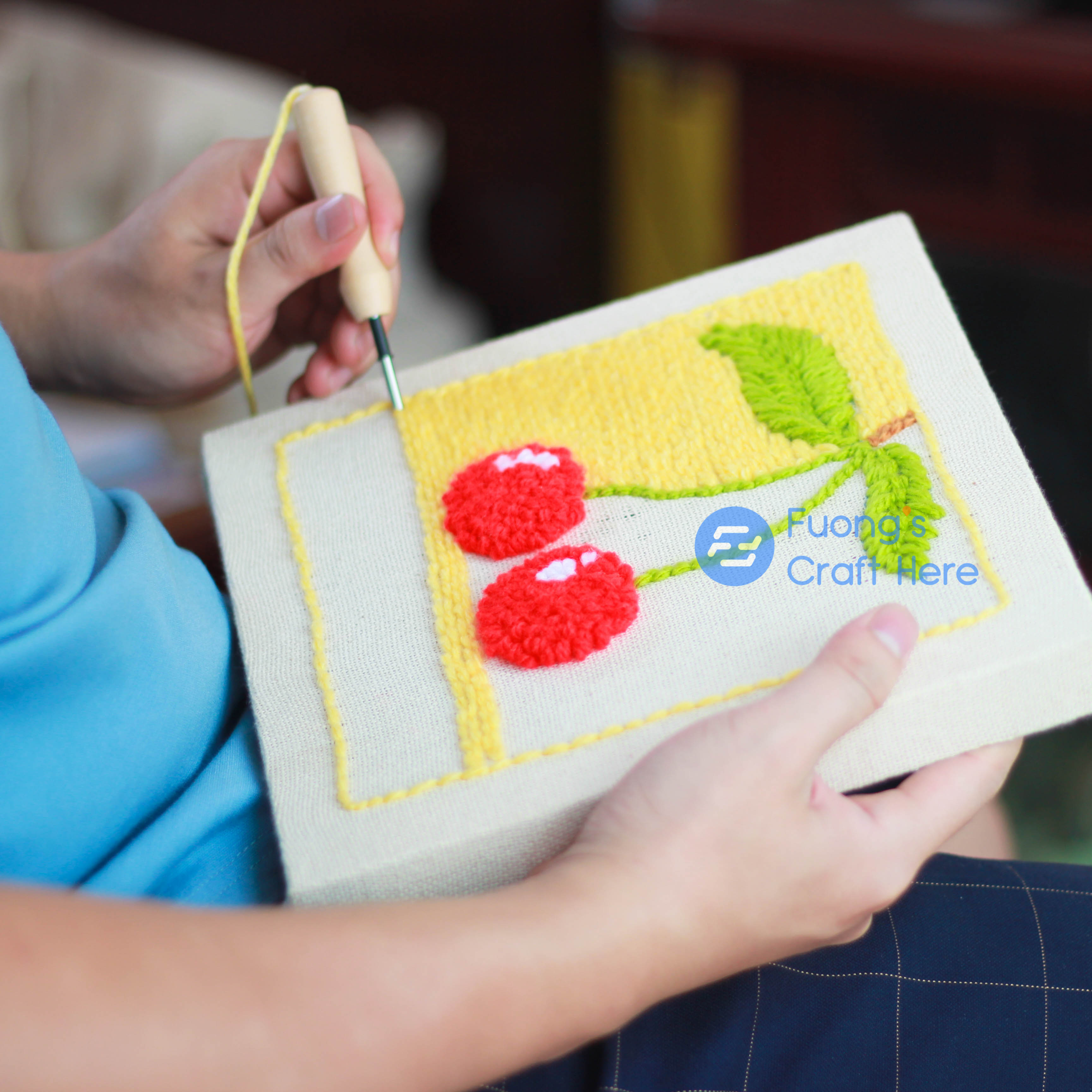 Punch Needle Embroidery Kit Using Yarn For Beginners