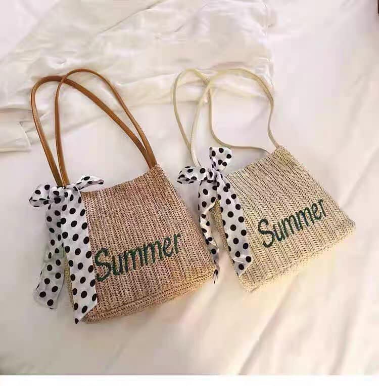 Túi cói SUMMER phong cách vintage siêu hót