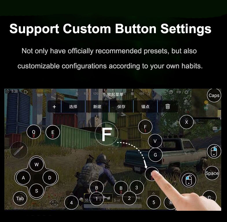 PUBG Mobile Gamepad Controller Gaming Keyboard Mouse Converter for Android Phone to PC Bluetooth Adapter