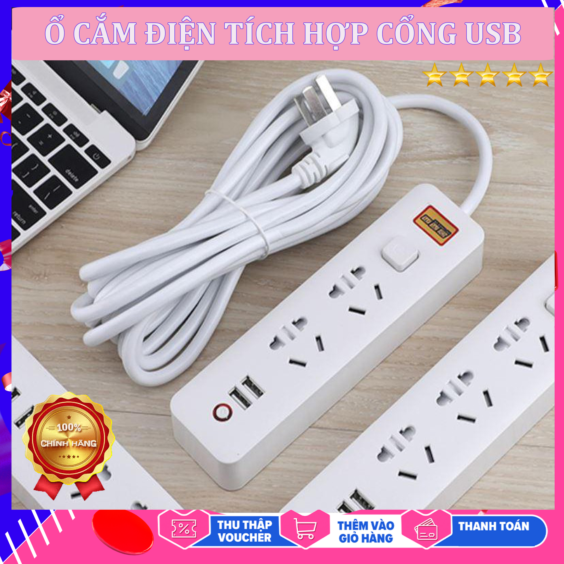 Ổ Cắm Điện AN TOÀN CHỐNG GIẬT Lioa DÀI 1.8M - Tích Hợp 2+3 Cổng Usb - Thiết Kế Đẹp Bền, Tinh Tế Và Tiện Ích, Cao Cấp, Có Thể Cắm Nhiều Thiết Bị Một Cách An Toàn Khi Sử Dụng - Ổ Điện Công Tắc, Ổ Điện Đa Năng
