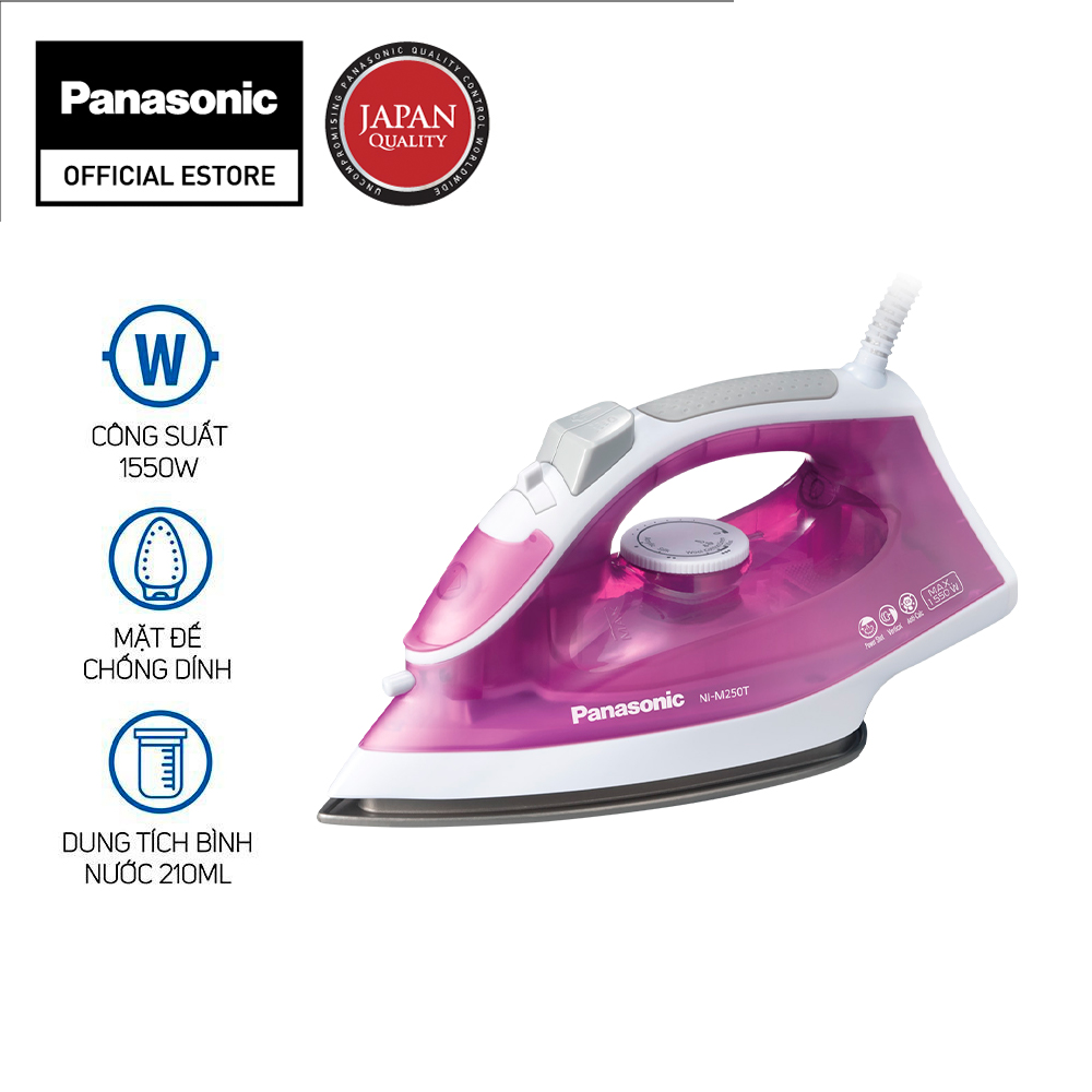Bàn Ủi Hơi Nước Panasonic NI-M250TPRA - Phun hơi cực mạnh, mặt đế phủ Titan - Bảo hành chính hãng 12 tháng