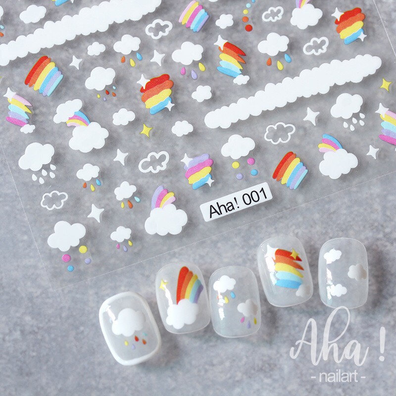 Tấm sticker dán móng tay đám mây trang trí