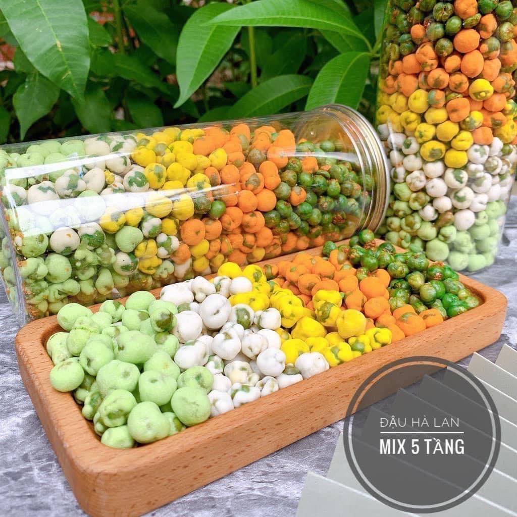 Combo 2 hộp Đậu Mix  vị ( hà lan wasabi, đậu sữa, đậu hà lan tỏi ớt, đậu vị sầu riêng,đậu phô mai)- 450gr/hộp.