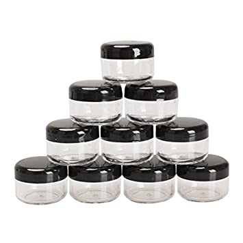 10 hủ nhựa 5gr - 10 hủ nhựa trong suốt nhỏ  5GR -  10 hủ nhựa trong suốt nắp đen 5GR