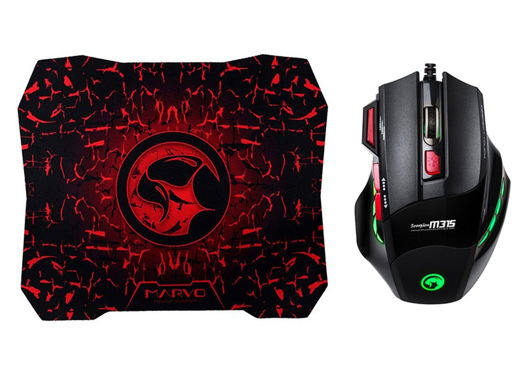 [HCM]Chuột Mouse & Mouse Pad MARVO M315+G1 Gaming